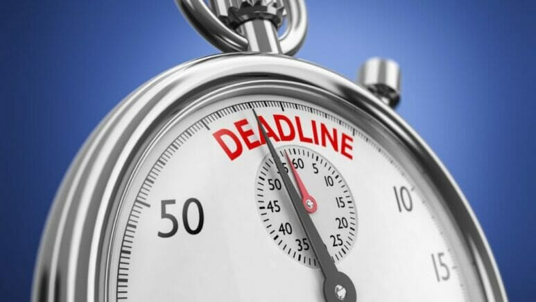 watch-16-9 stop watch with the word deadline engraved