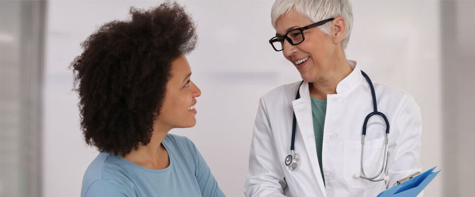 patient and doctor talking