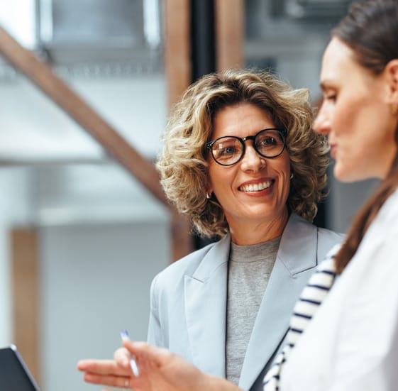 Two women talking