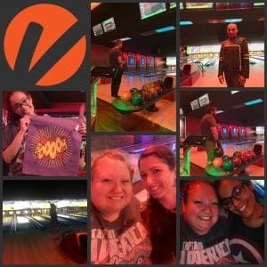 InCheck team at a bowling alley