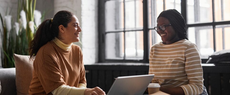 two people chatting